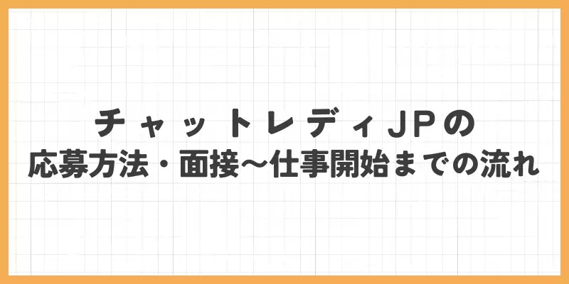 チャットレディJPの応募方法・面接〜仕事開始までの流れのバナー