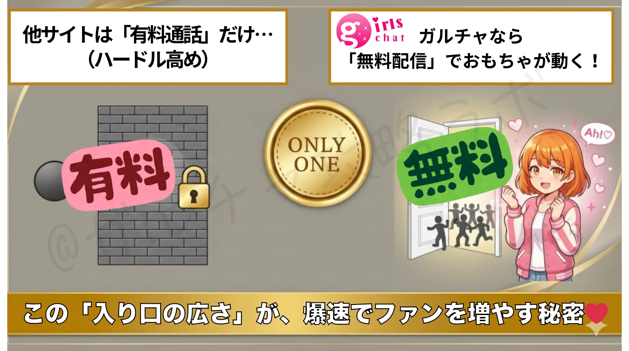 ガールズチャットは無料配信でもおもちゃが動く！