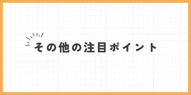 その他の注目ポイント