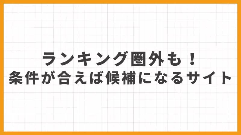 ランキング圏外だが、条件が合えば候補になるサイト